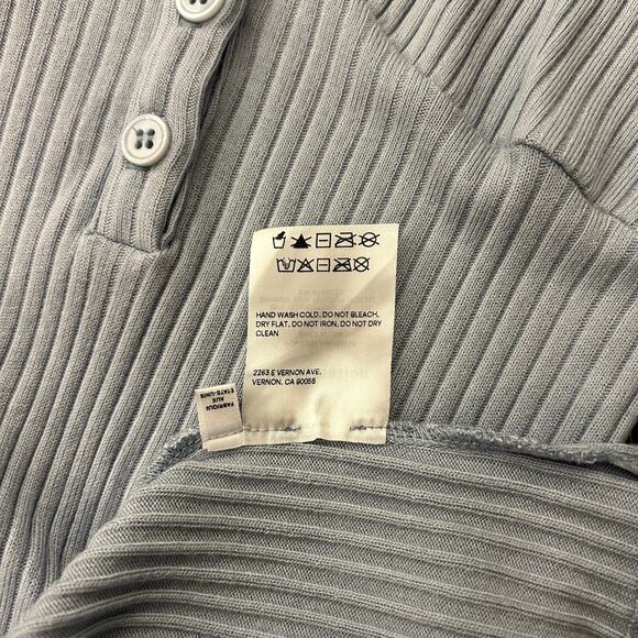 EUC Reformation Paso Knit Mini Dress Light Blue Ribbed Button Front Tank Small - Picture 11 of 15